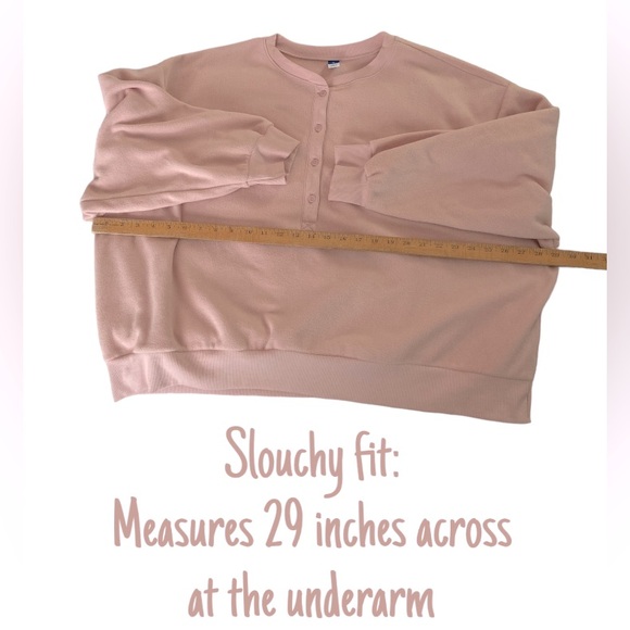 3X OLD NAVY Microfleece Henley Sweatshirt in Abalone Pink, NWT - Picture 12 of 15